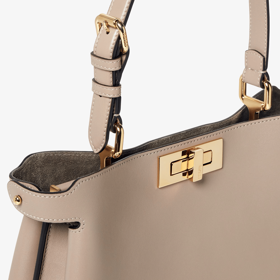 Fendi Peekaboo Soft Medium Leather Bag Dove Grey 33Cm view 5