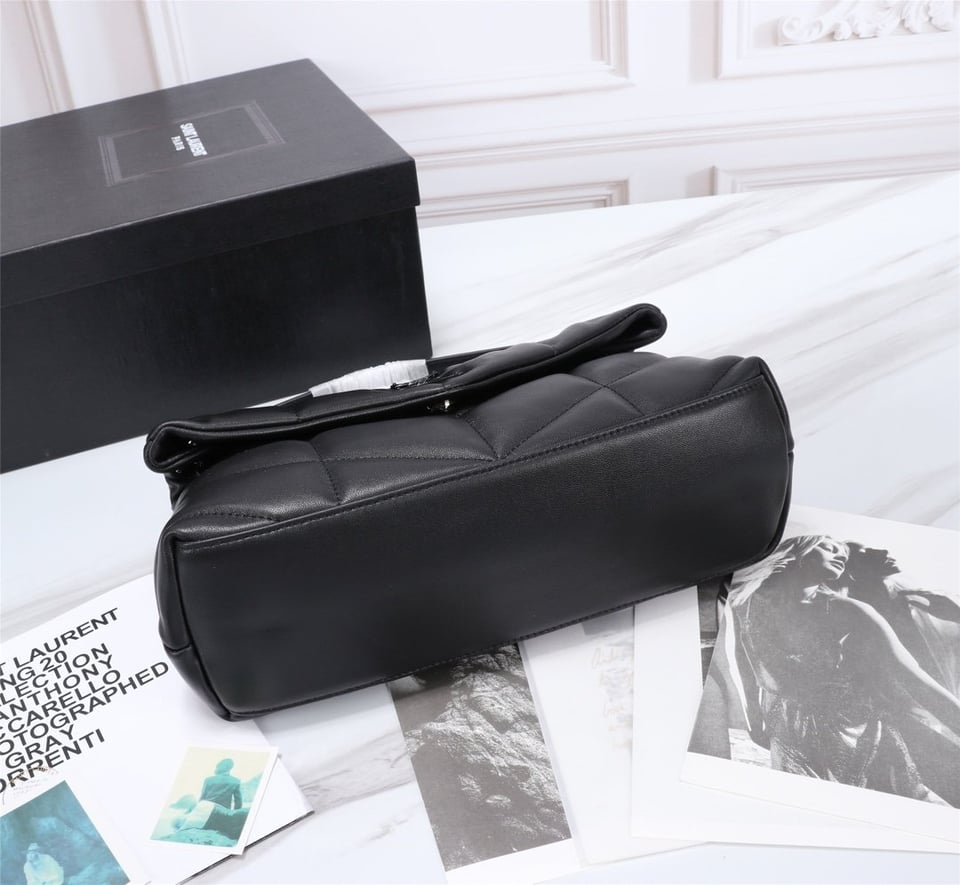 Saint Laurent Puffer Small Chain Bag In Quilted Black Noir view 9