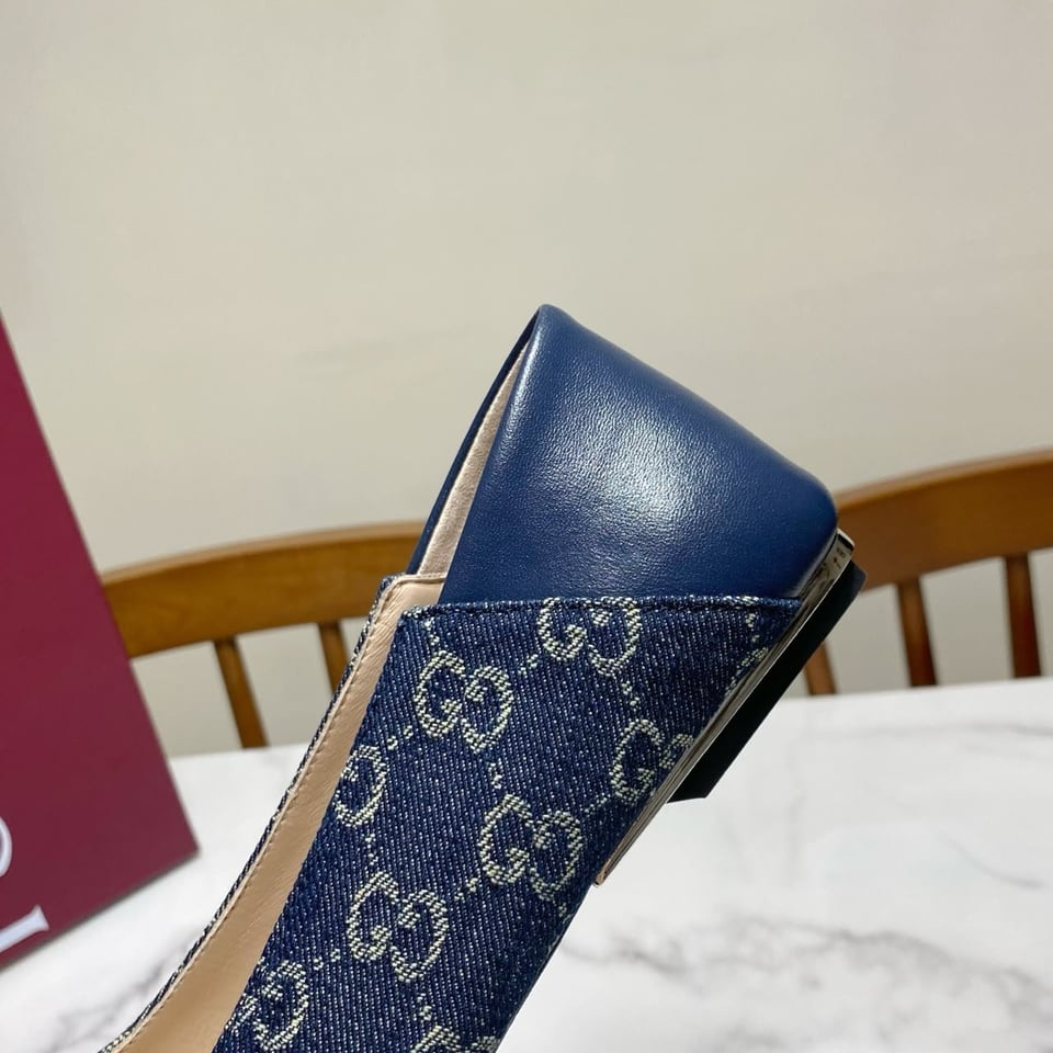 Gucci Vittoria Ballerina Dark Blue GG A0034P FAF95 4741 For Women view 6