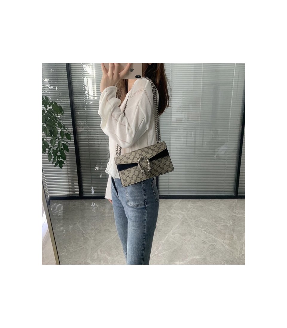 Gucci Dionysus Small Shoulder Bag in GG Supreme with Crystals Black 25cm view 6
