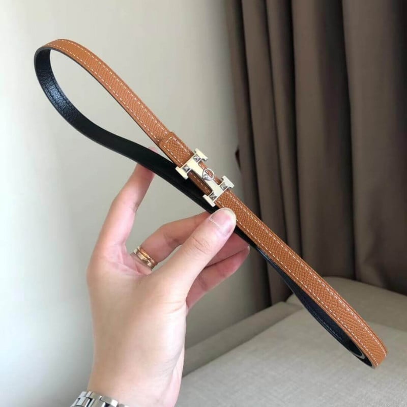 Hermes 5382 Rock Belt Buckle Leather Strap 13mm H0800 view 2
