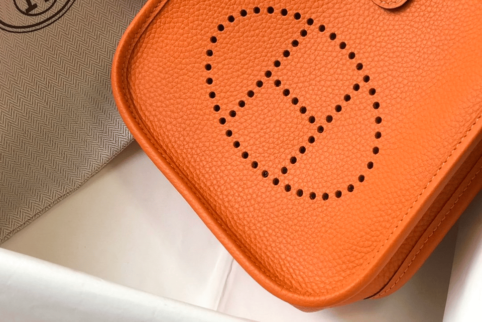 Hermes Evelyne 16 Amazone Bag Orange With Silver Toned Hardware 18cm view 13