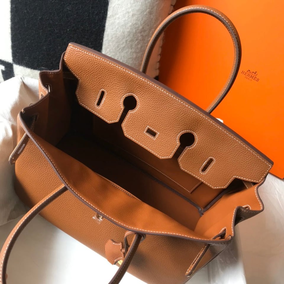 Hermes Birkin 35Cm Bag Brown Togo Gold Hardware view 4