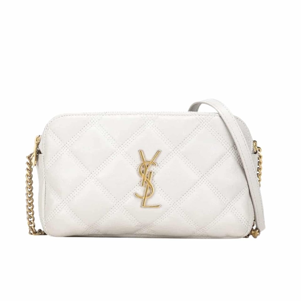 Saint Laurent Mini Becky Double Zip Bag White 20Cm view 2
