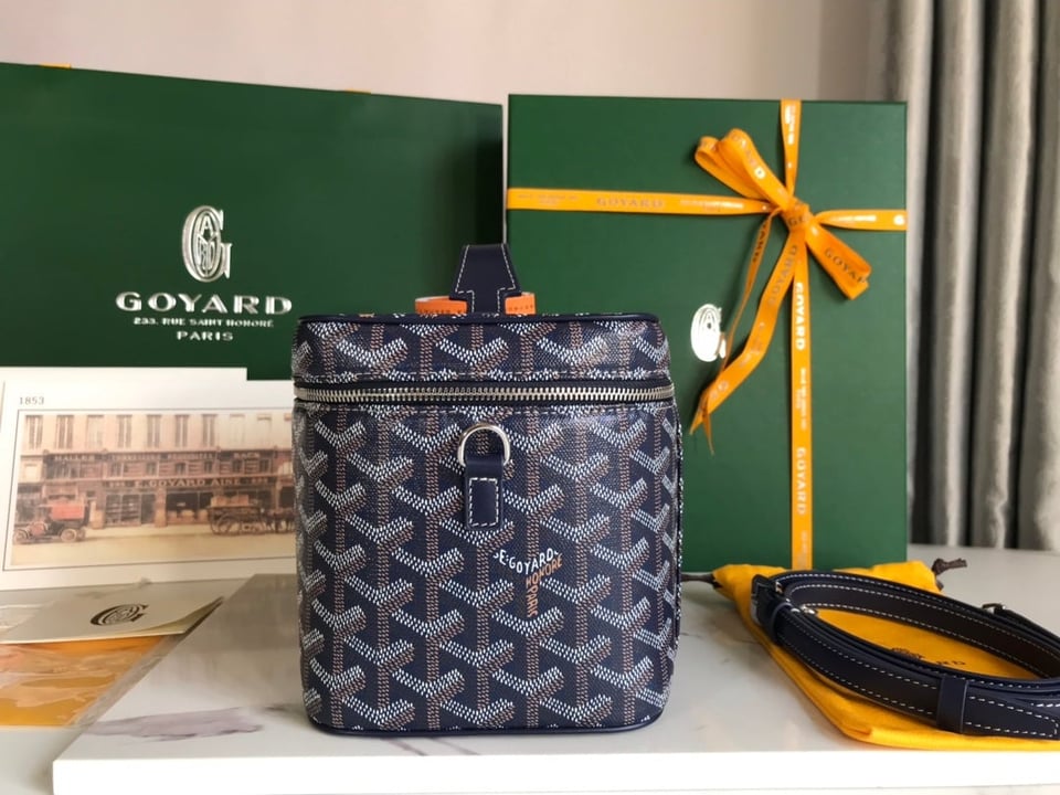 Goyard Muse Vanity Case 20 Cm Navy Blue Goyardine Canvas view 6