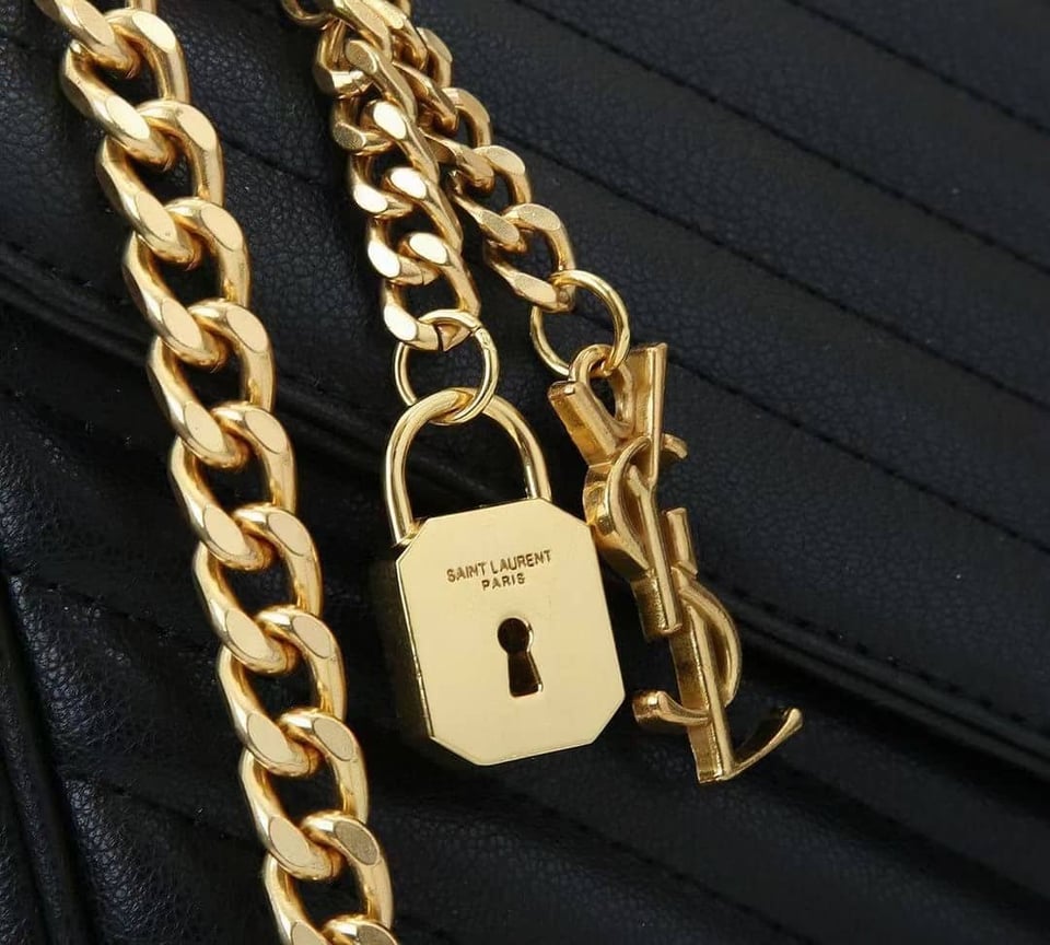 Saint Laurent College Large Chain Bag Black 25Cm view 8