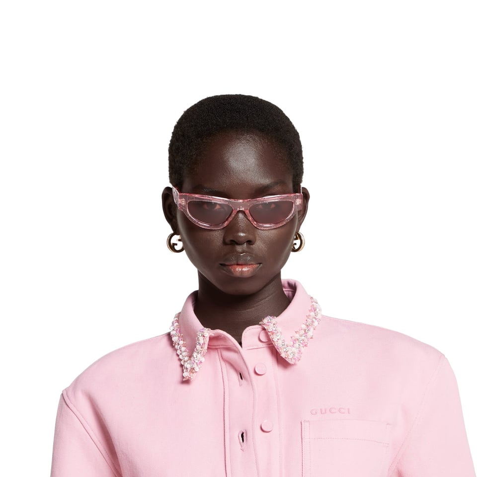 Gucci Pink Cat Eye Sunglasses GG1834S view 4