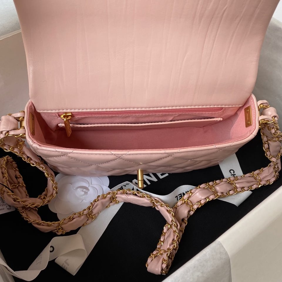 Chanel 23K 13,5Cm Rose Pink Calfskin Gold Hardware view 9