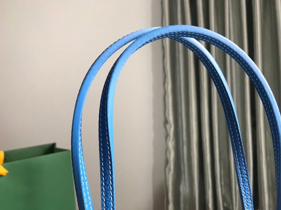 Goyard Hardy Pm Bag 40 Cm Sky Blue Goyardine Canvas And Taurillon Leather Trim view 6