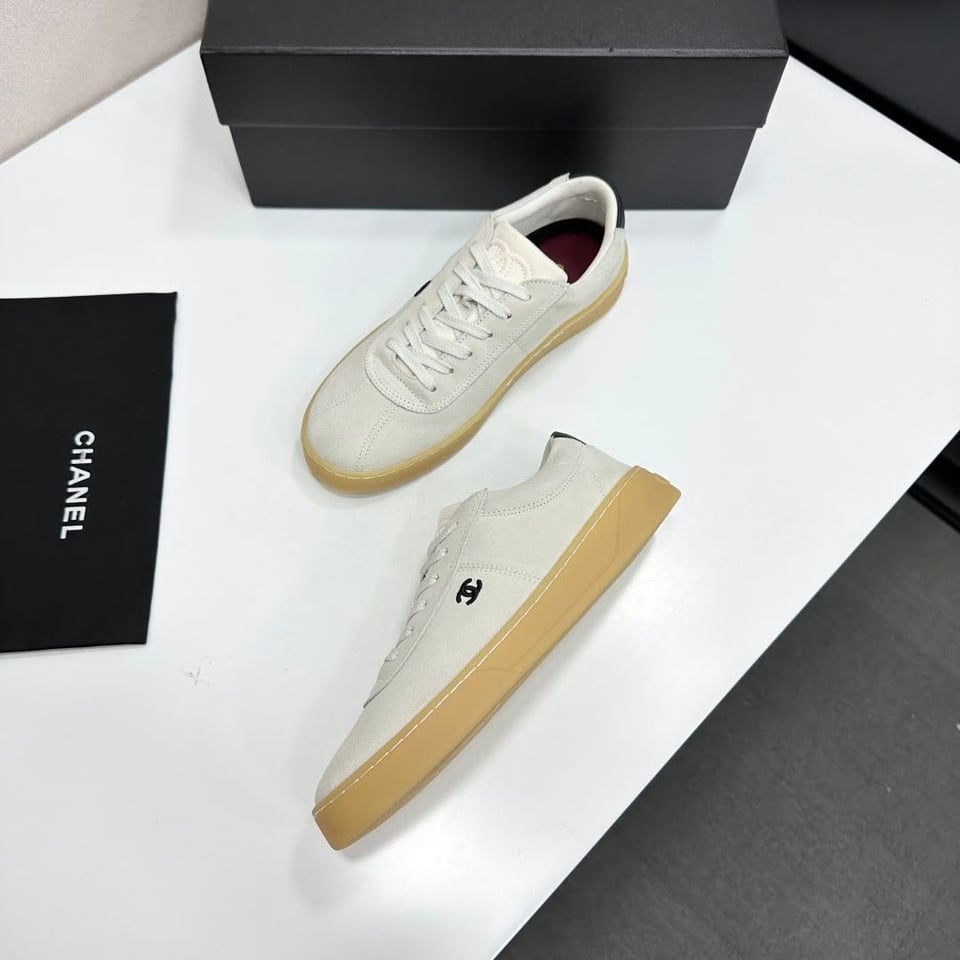 Chanel Sneakers Velvet Effect Leather &amp; Leather Black &amp; White G47271 view 10