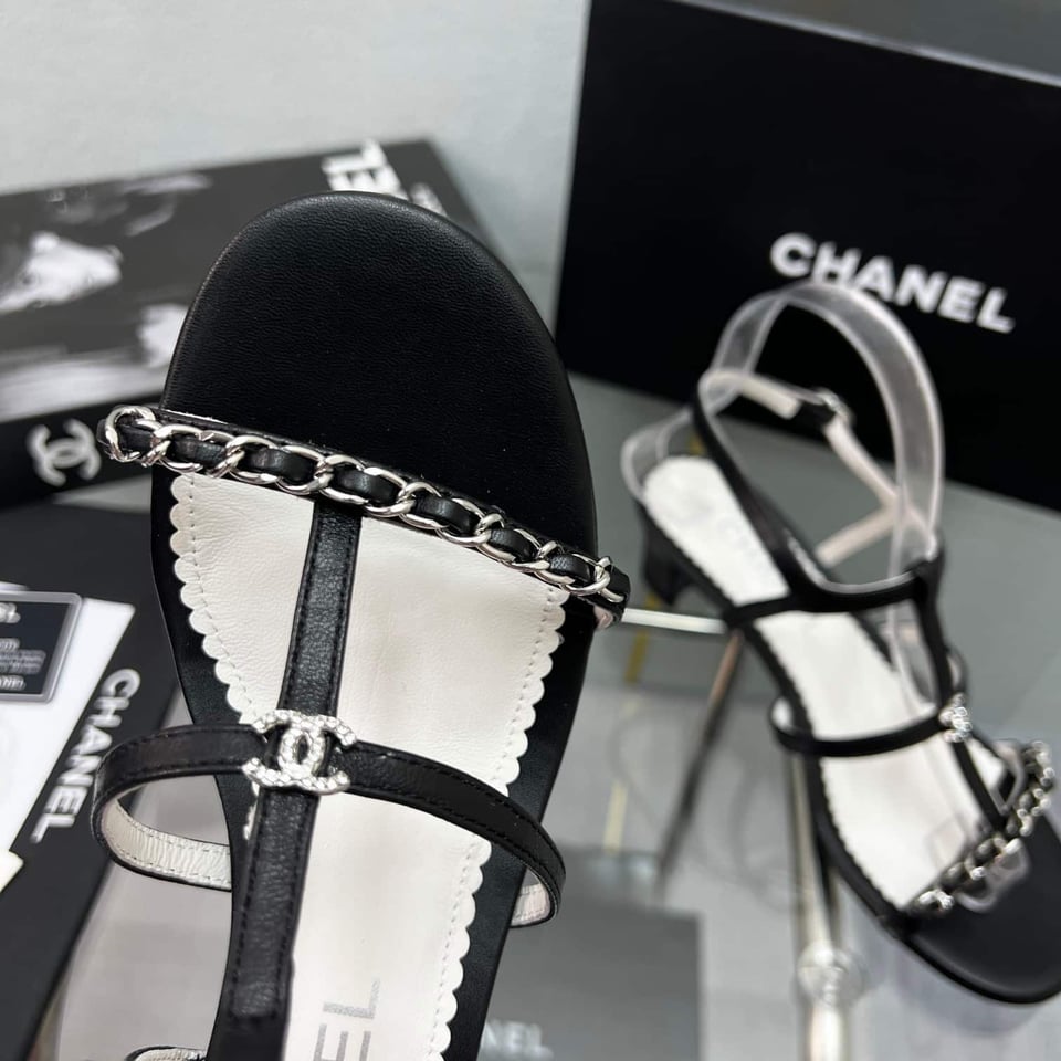 Chanel Sandals Metal Black G39645 X01000 94305 view 8