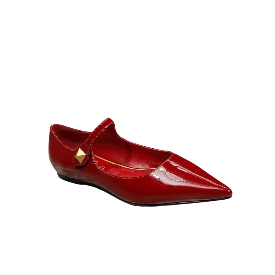 Valentino Garavani Tiptoe Patent Leather Ballet Flats Red view 2