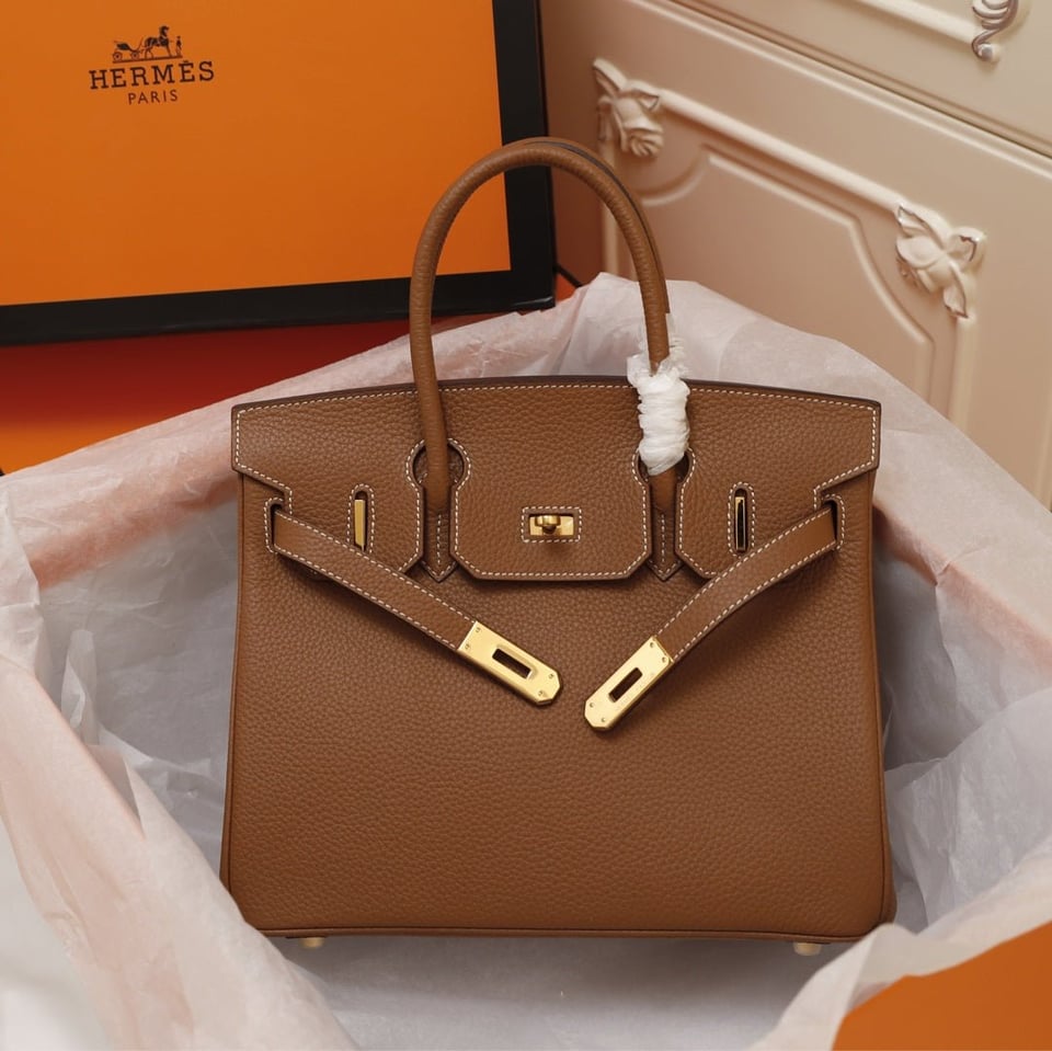 Hermes Birkin Bag 35 Brown Togo Gold Hardware view 3