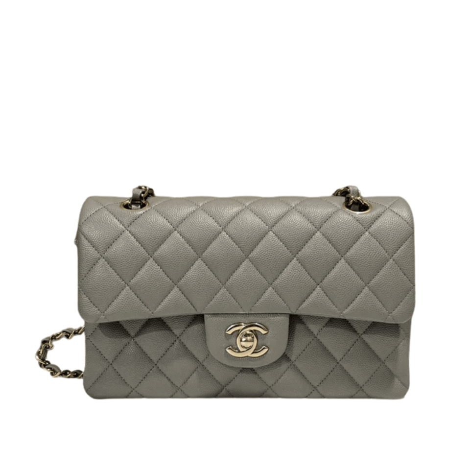 Chanel Classic Flap Bag 25 cm Grey Silver- Tone Hardware A01112 view 2