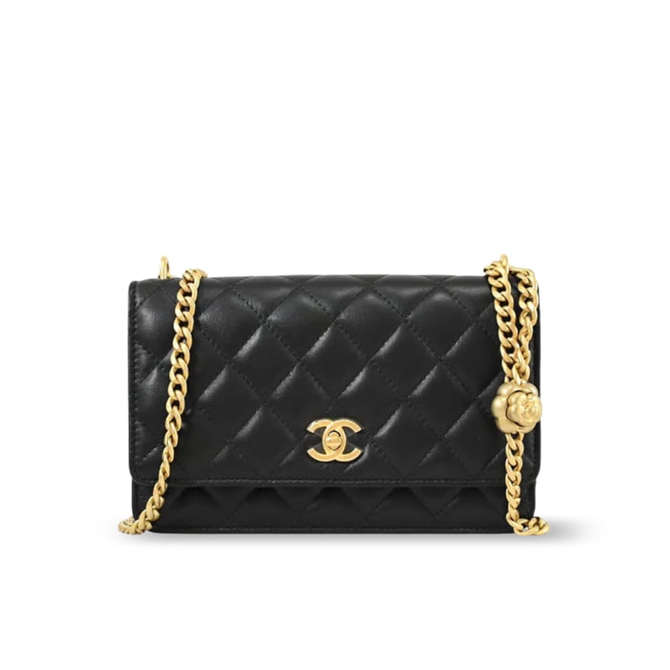Chanel Camellia Crush Wallet On Chain Lambskin 19.2cm view 2
