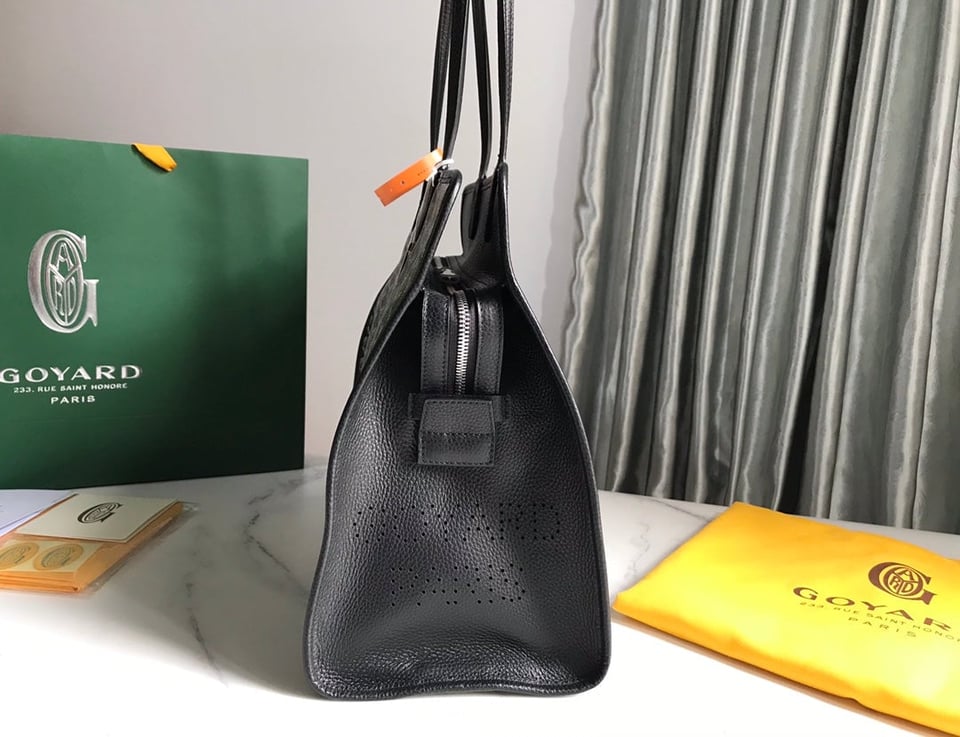 Goyard Hardy Pm Bag 40 Cm Black Goyardine Canvas And Taurillon Leather Trim view 8