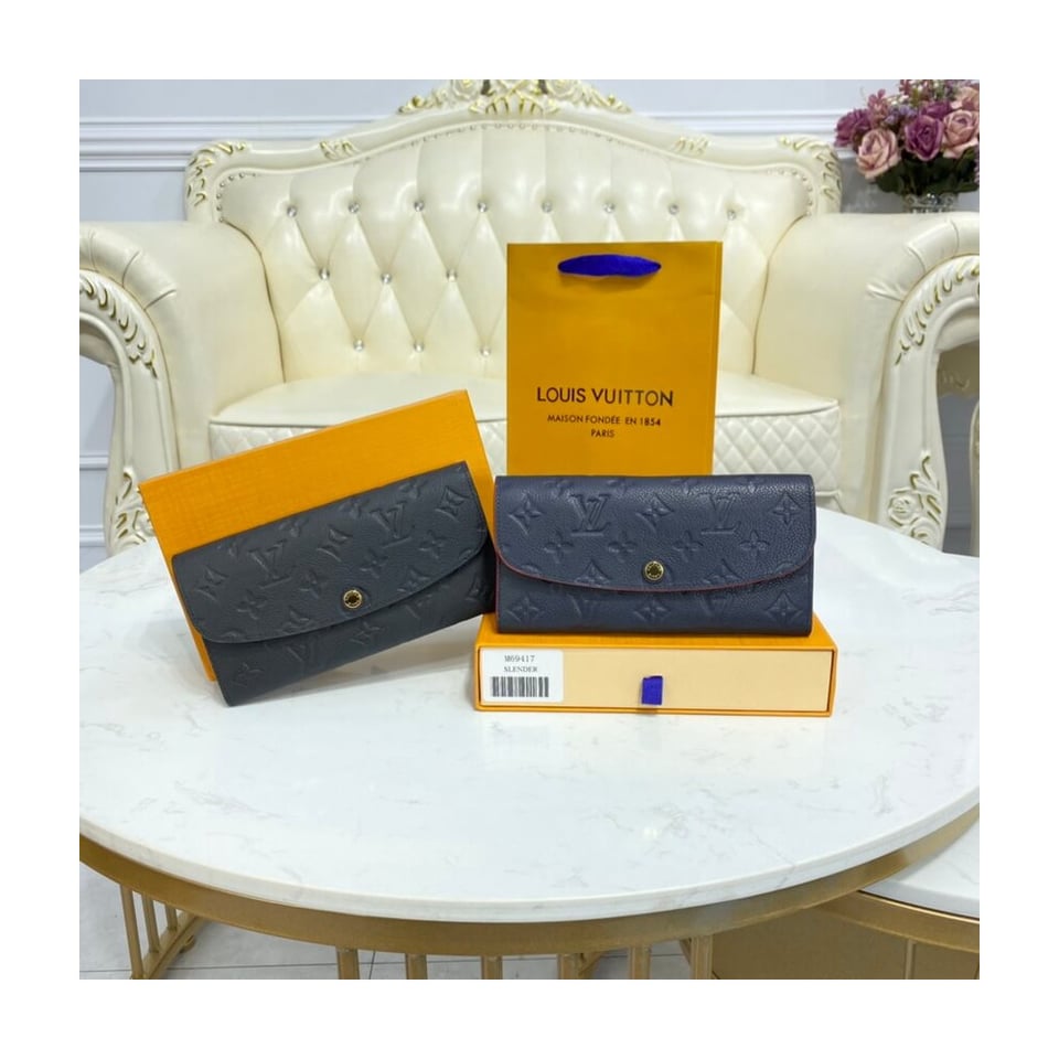 Louis Vuitton Monogram Empreinte Emilie Wallet Marine Rouge view 12