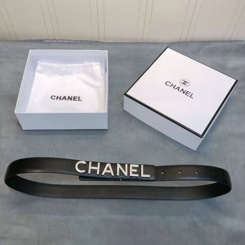 Chanel Calfskin Strass Logo Belt AA6700 view 2
