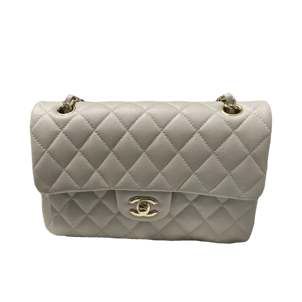 Chanel Classic Flap Bag 25 cm Grey- Gold Tone Hardware A01112 view 2