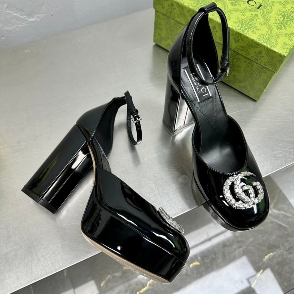 Gucci Women’S Platform Pump With Double G Black 762386 Bnc00 1000 view 7