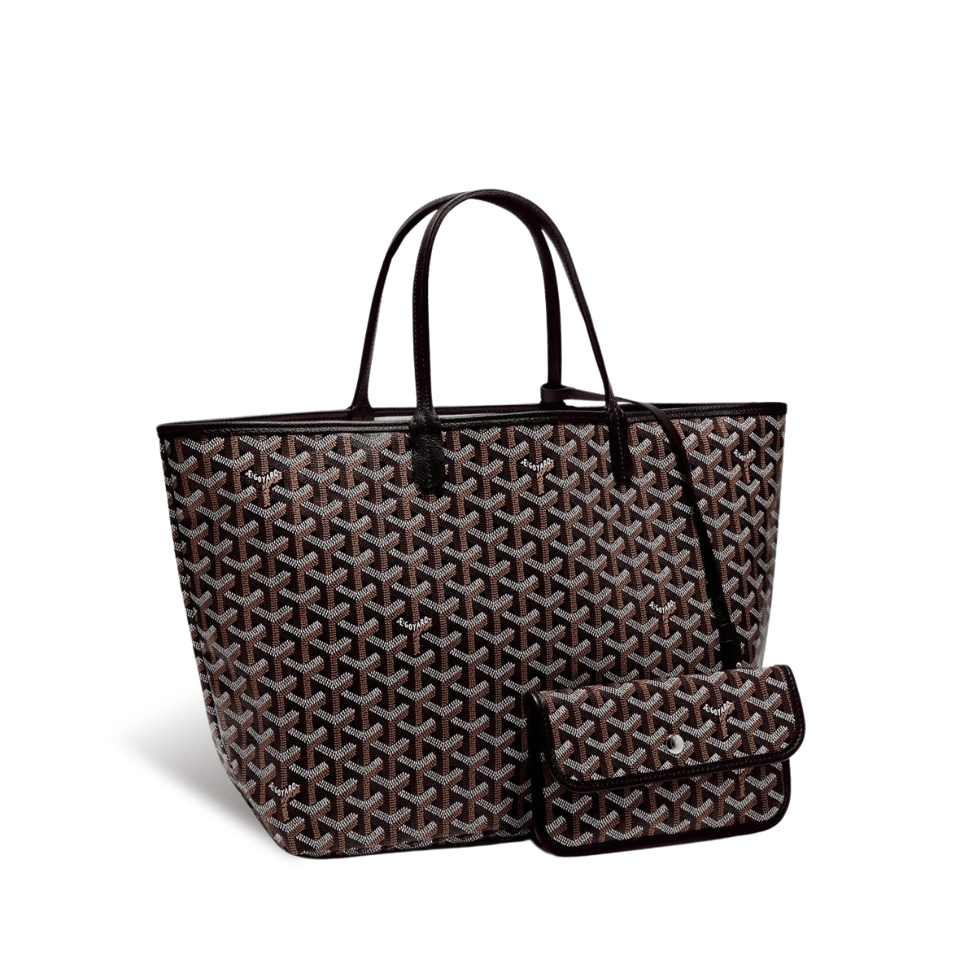 Goyard Saint Louis Pm 34Cm Black Canvas Chevroches Calfskin view 2