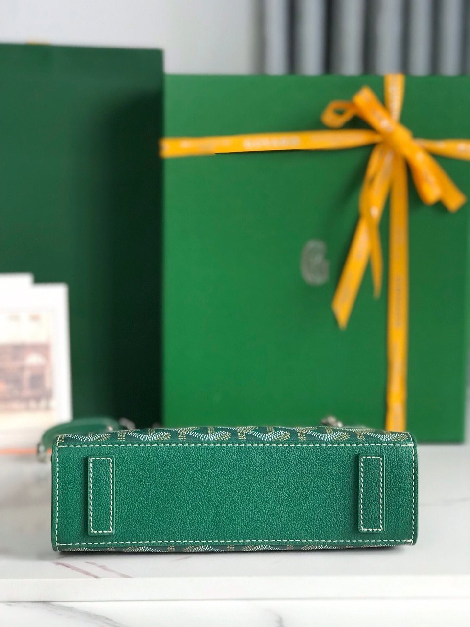 Goyard Rouette Structuré Mini Bag 21 Cm Green Goyardine Canvas And Calfskin view 6
