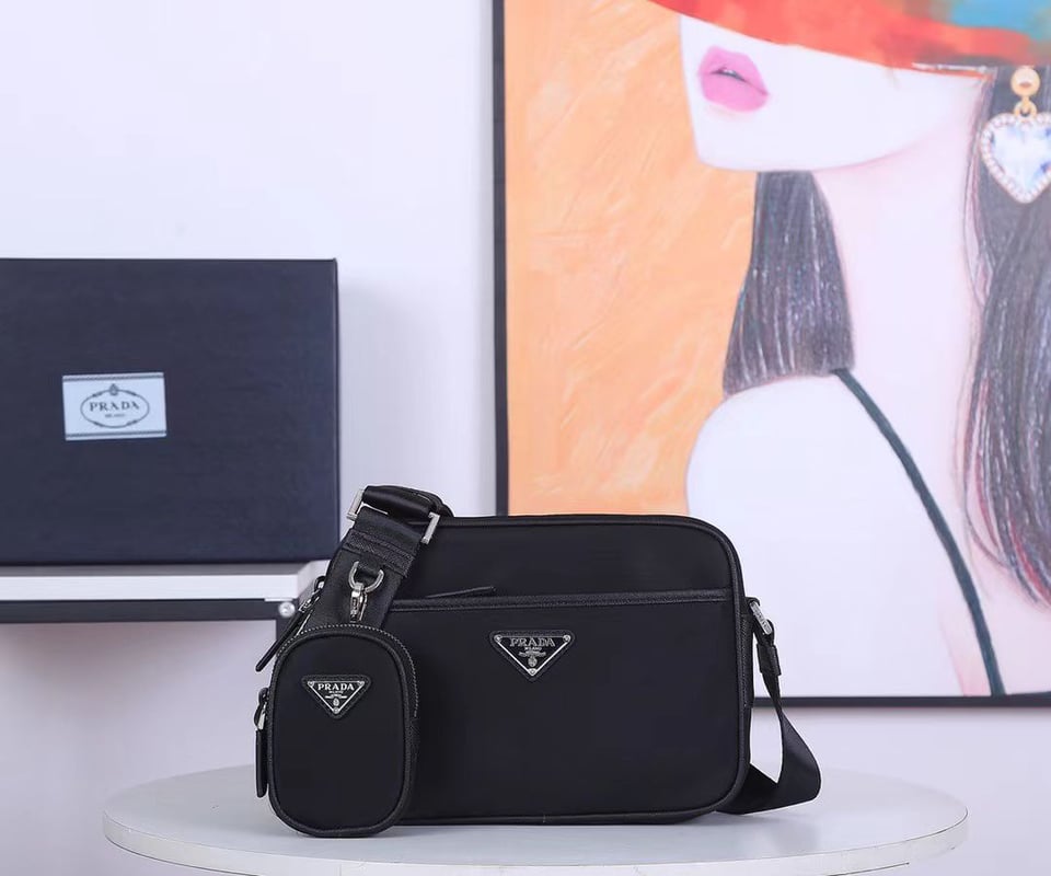 Prada Re-Nylon Shoulder Bag Black view 8