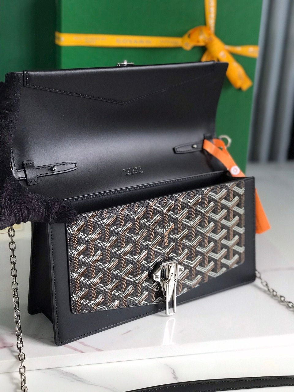 Goyard Duchesse Marie-Caroline Bag 25 Cm Black Goyardine Canvas And Smooth Calfskin view 10
