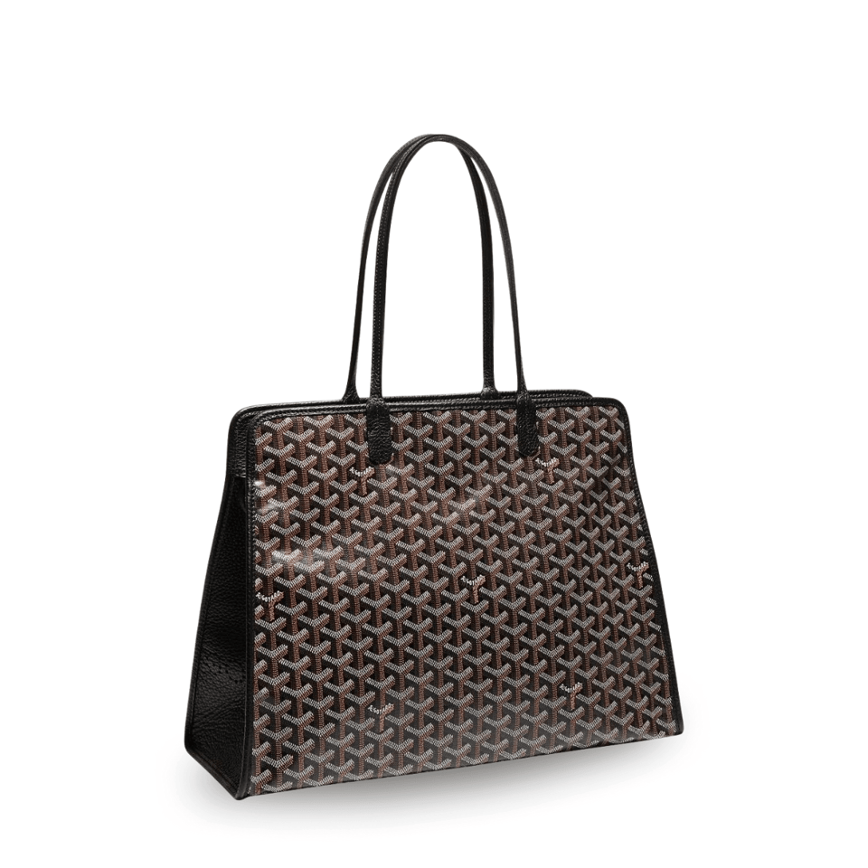 Goyard Hardy Pm Bag 40 Cm Black Goyardine Canvas And Taurillon Leather Trim view 2