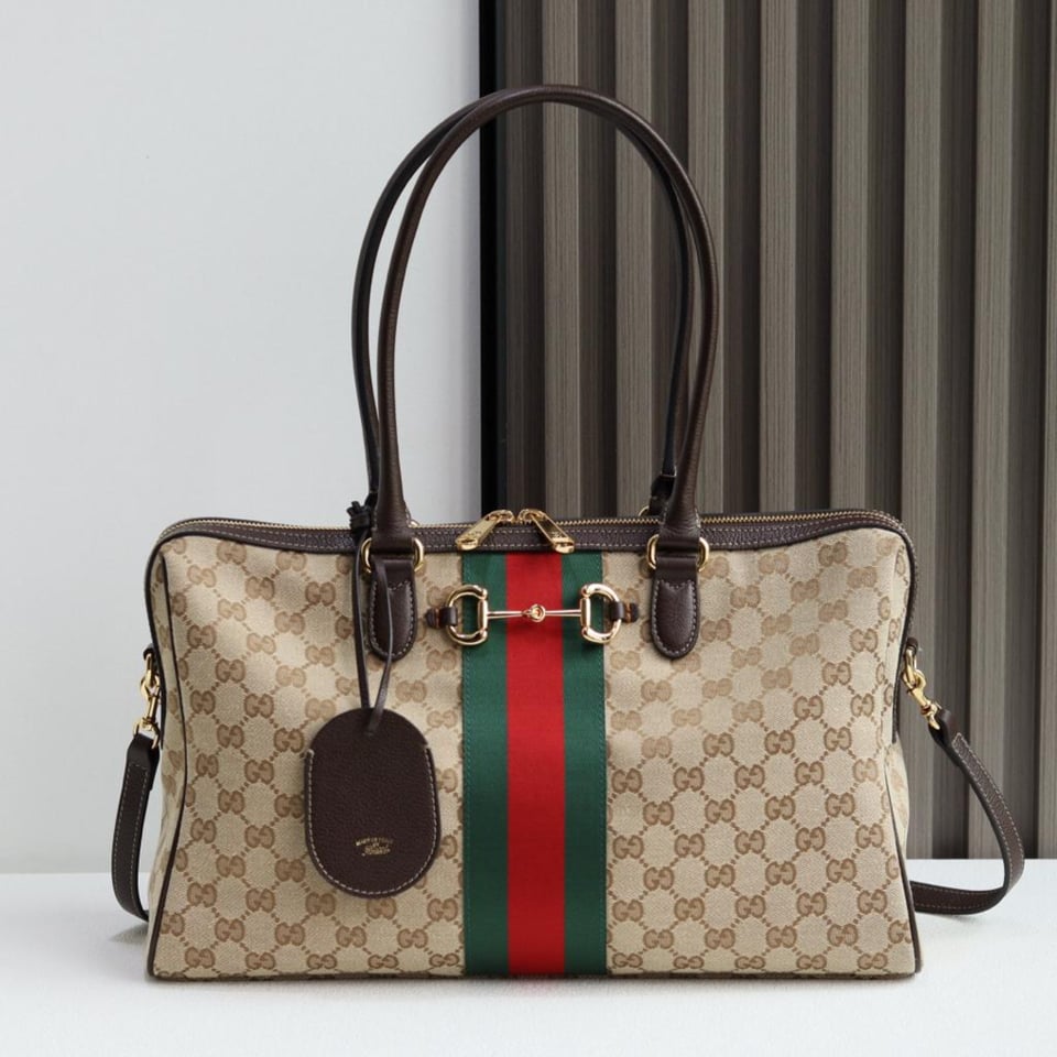 Gucci Borsetto Large Boston Bag Sand Brown 38.5cm/15.2in view 3
