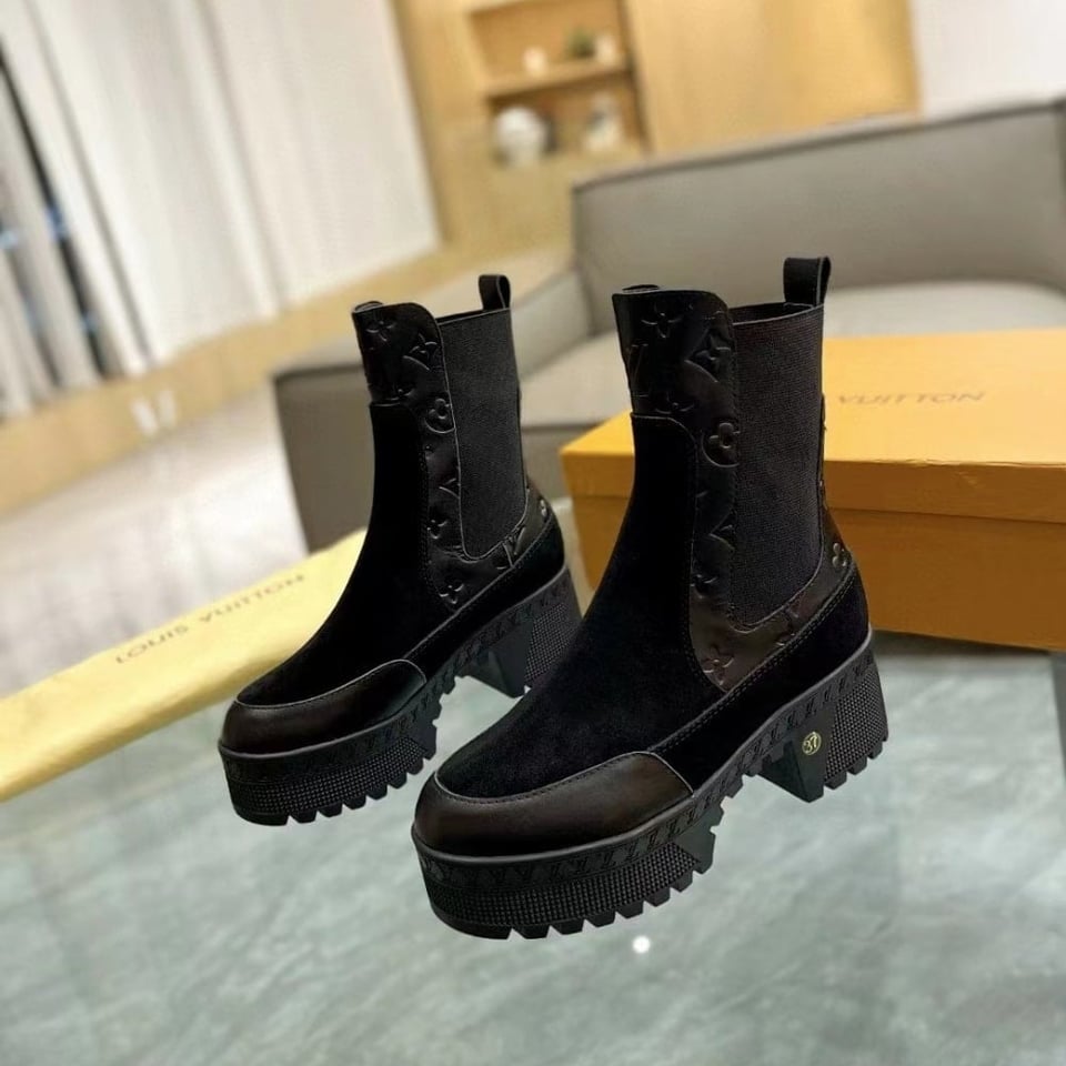 Louis Vuitton Laureate Platform Chelsea Boot Black 1Ac7W6 view 7