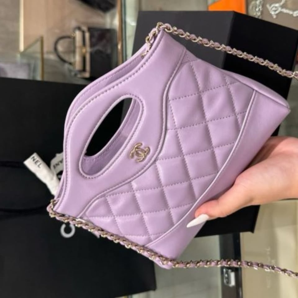 Chanel 31 Mini Shopping Bag Purple 20.5Cm/8.1in view 7