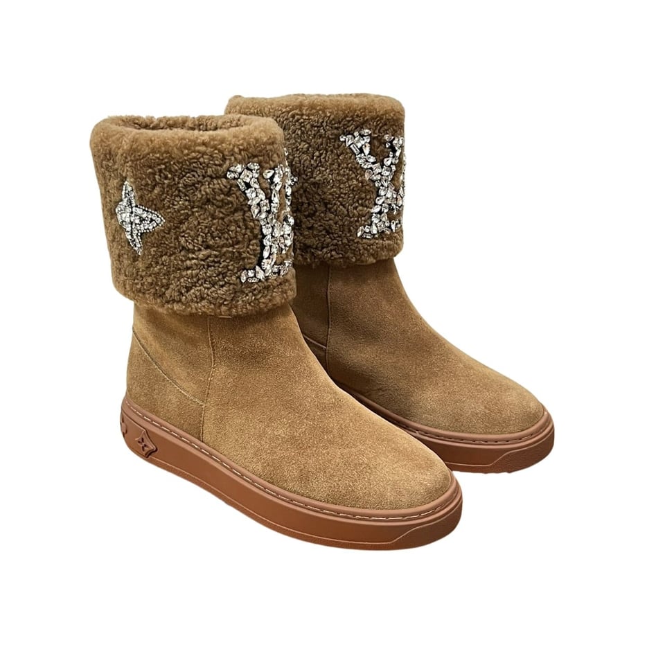 Louis Vuitton Ankle Boot Studded With Diamonds Brown view 2