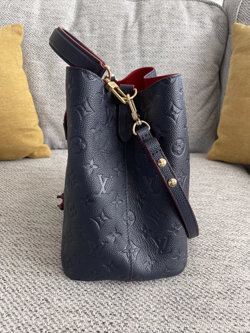 Louis Vuitton N Ono Mm Bucket 26cm/10.2in Navy Blue view 9