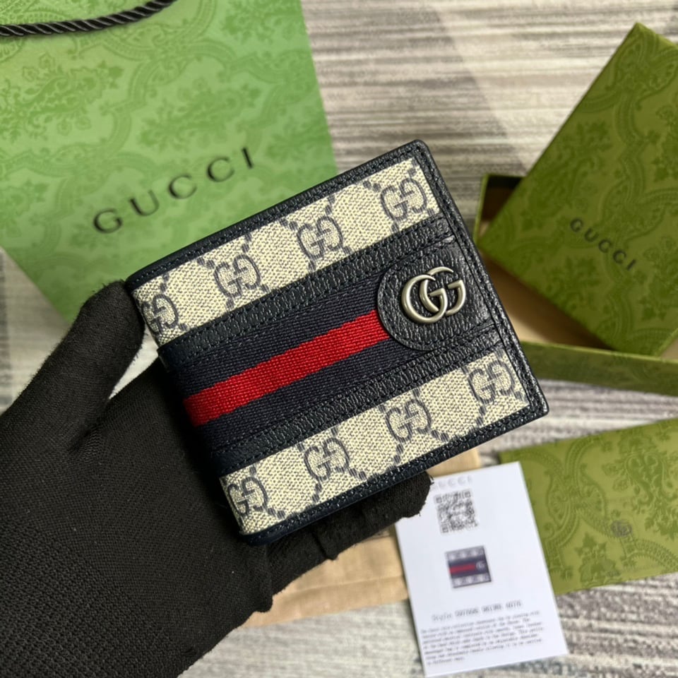 Gucci Ophidia GG Wallet Beige and Blue 4.3in/11cm For Men view 8