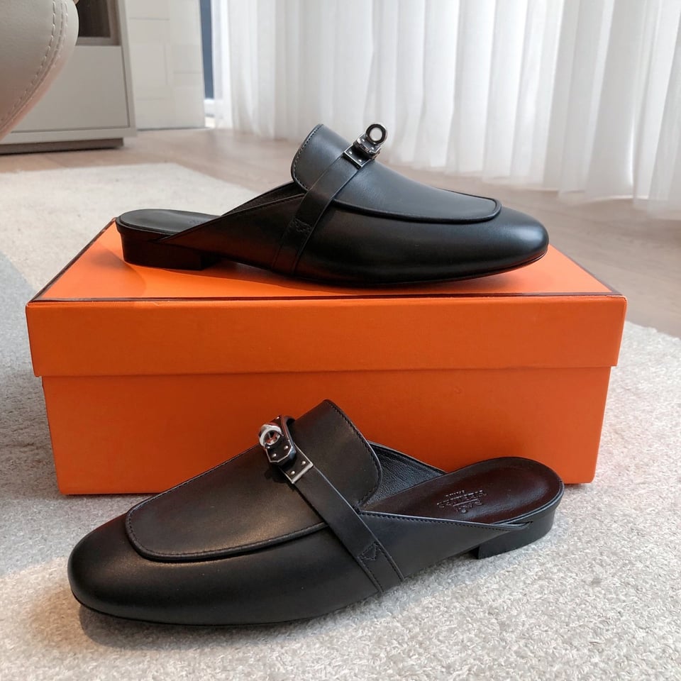 Hermes Oz Mule Black view 9