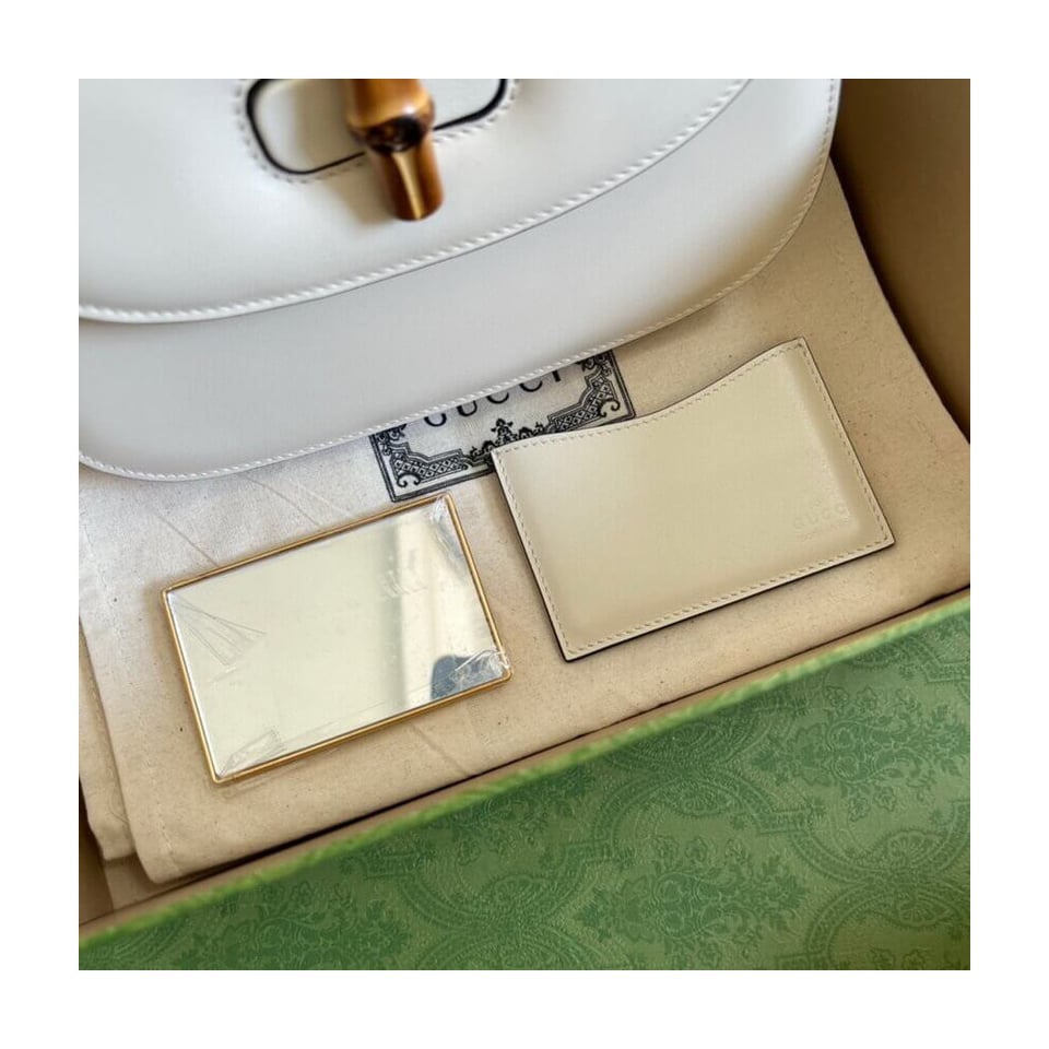 Gucci Small Top Handle Bag with Bamboo White view 12