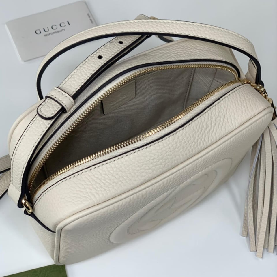 Gucci Soho Small Leather Disco Bag White view 14