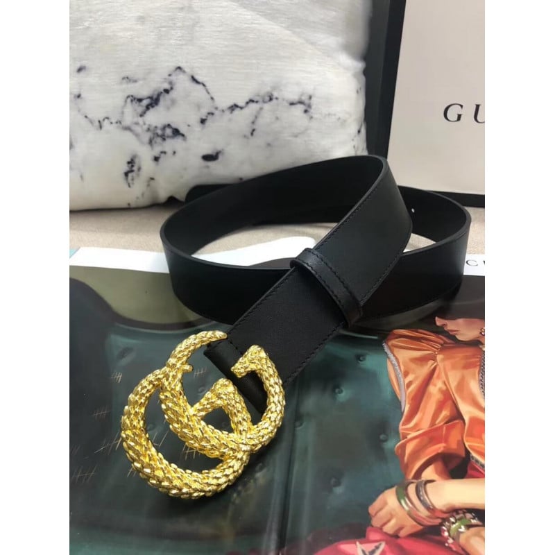 Gucci 40mm Belt With Textured Double G Buckle 582348 view 2