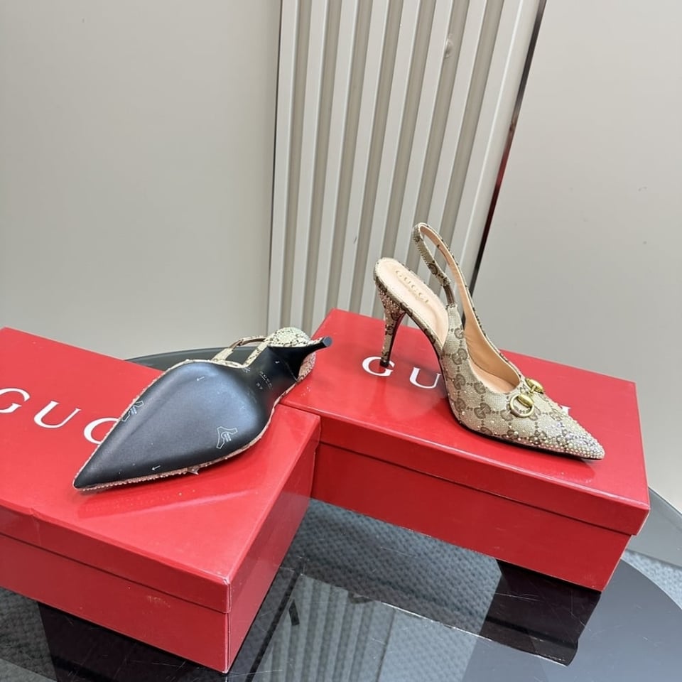Gucci Women’S Horsebit Pump Gg Canvas Beige And Dark Brown view 6