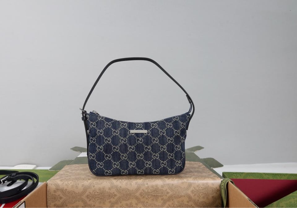 Gucci Lady Lunetta Small Shoulder Bag Dark Blue GG Denim 874743 22cm/8.7in view 8