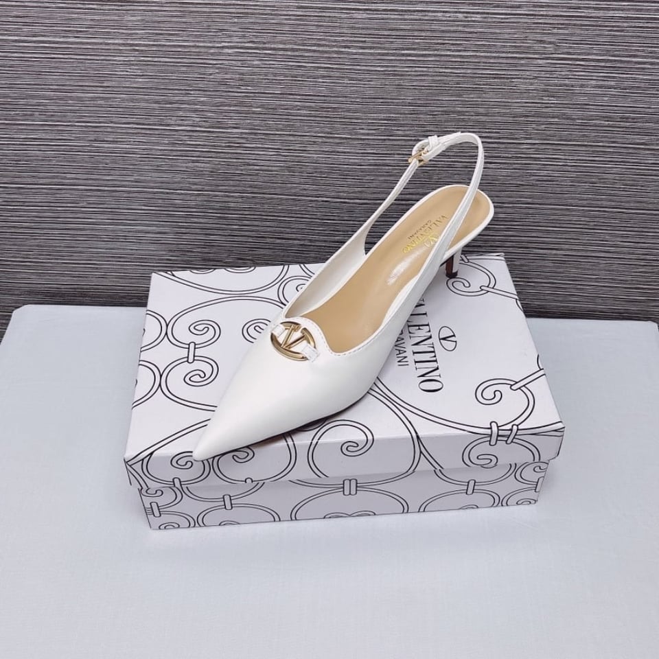 Valentino The Bold Edition Vlogo Slingback Pump 60Mm In Ivory view 9