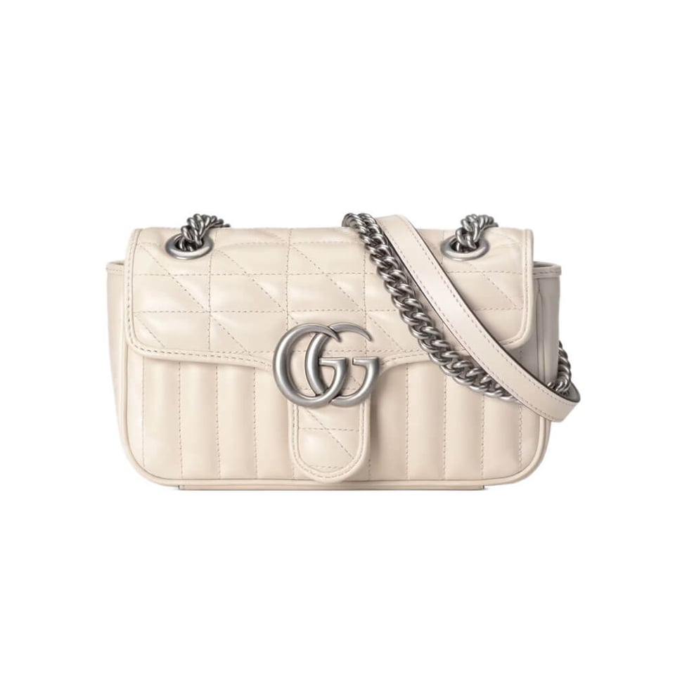 Gucci GG Marmont Mini Shoulder Bag White view 2