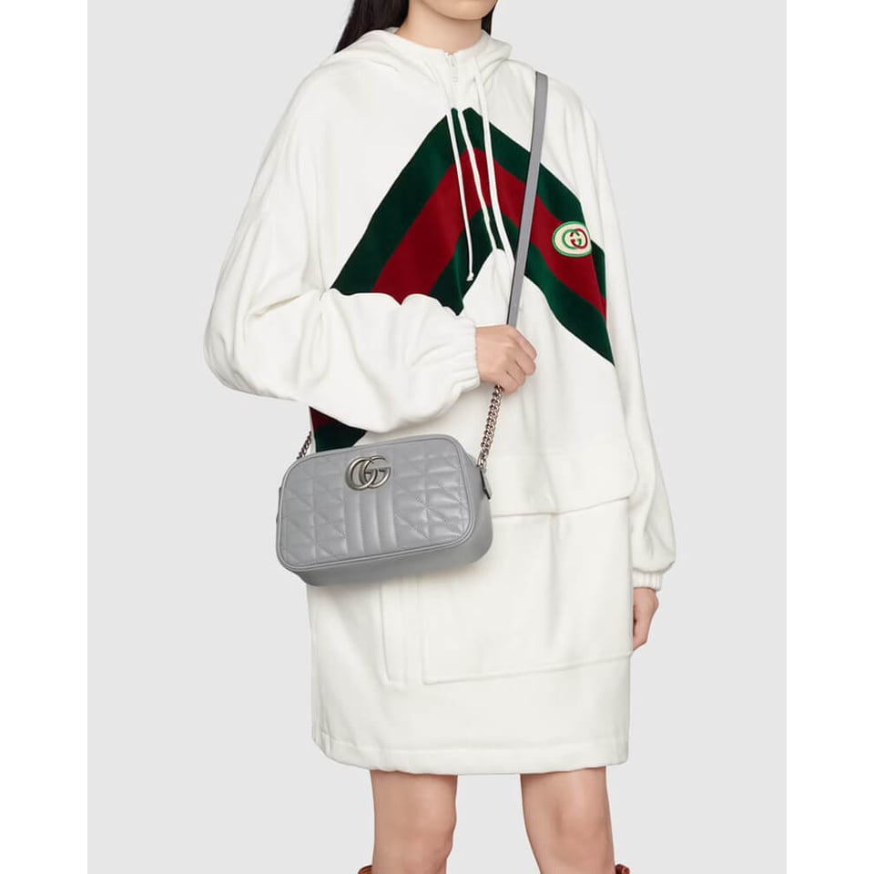 Gucci GG Marmont Small Shoulder Bag Grey view 4