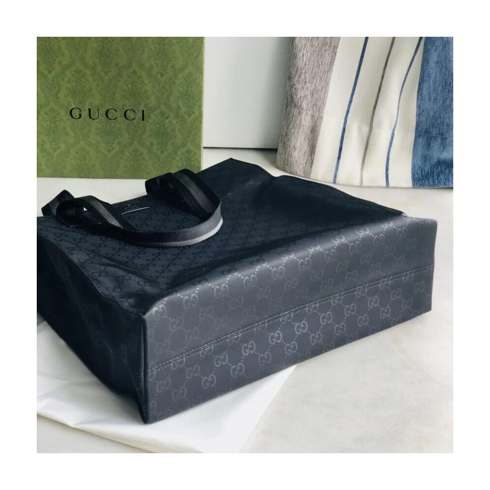 Gucci GG Guccissima Black Nylon Tall Tote Bag view 9
