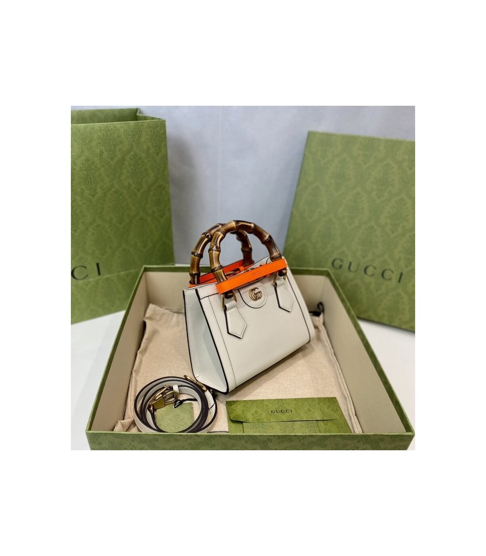 Gucci Diana Mini Tote Bag White view 12