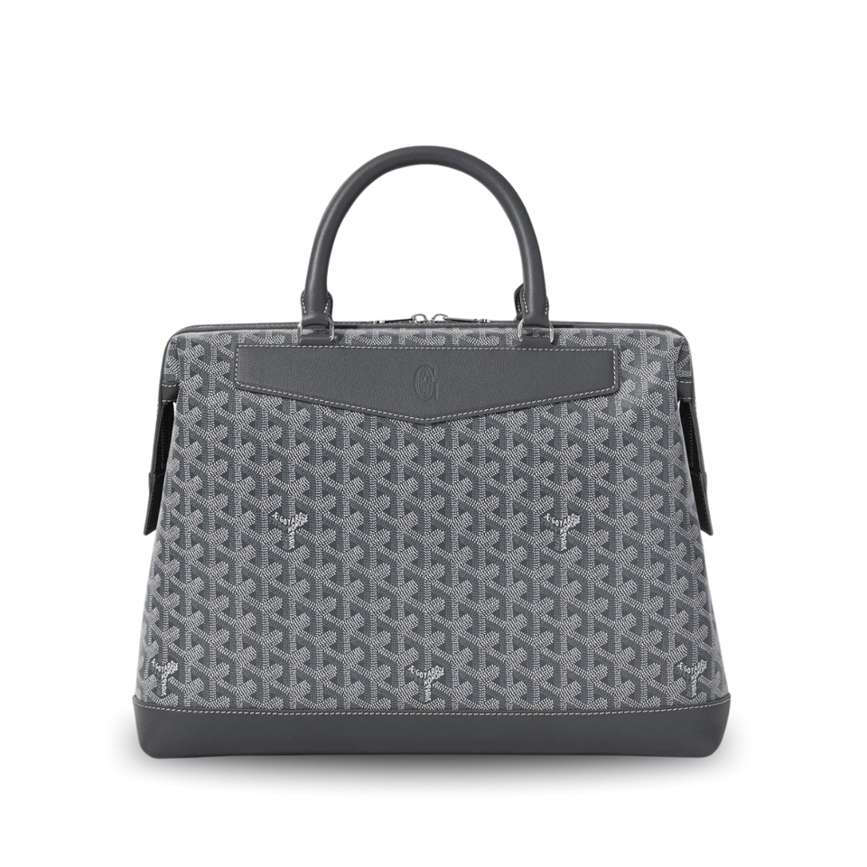 Goyard Cisalpin Document Case 39cm Gray Goyardine Canvas And Calfskin