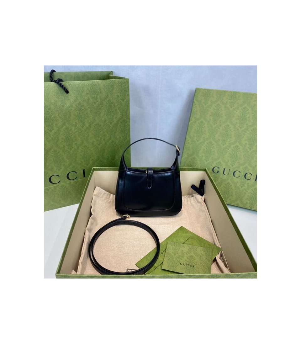 Gucci Jackie 1961 Mini Hobo Bag In Black Leather 19cm view 11