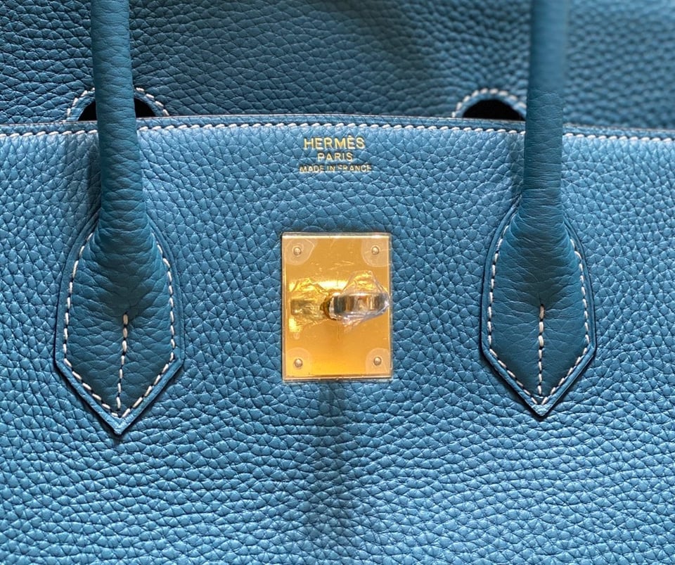 Hermes Birkin 35Cm Bag Cerulean Togo Gold Hardware view 8