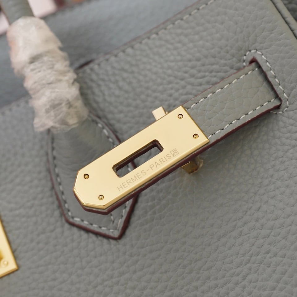 Hermes Birkin Bag 30 Tempered Gray Togo Gold Hardware view 4